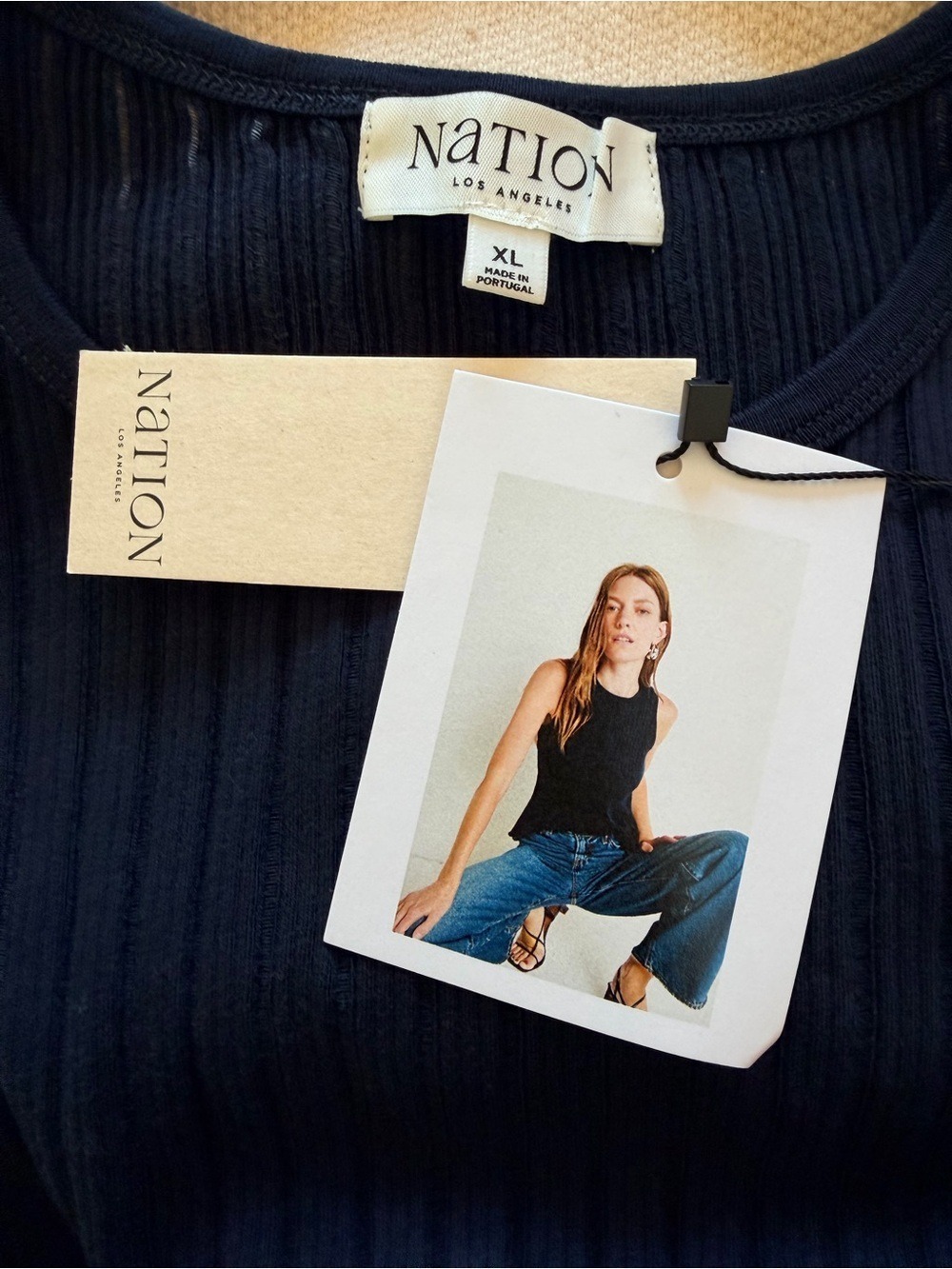 NWT Nation Los Angeles Isabel Tank Night Sky Organic Cotton Knit XL - Picture 2 of 9